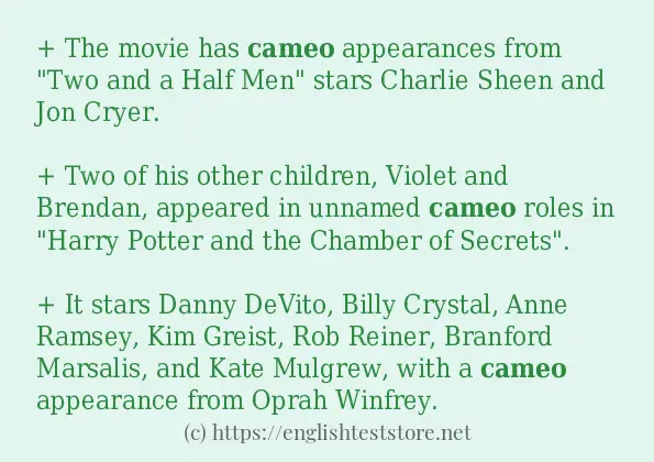 Use the word cameo