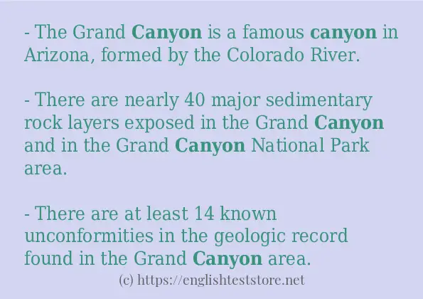 Use the word canyon