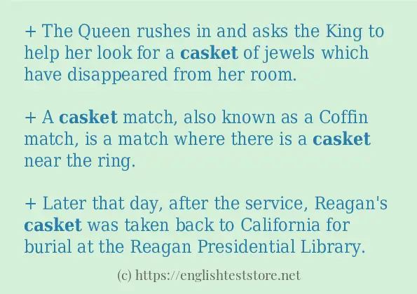 Use the word casket