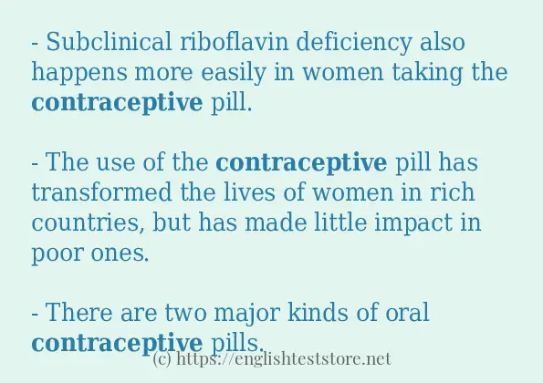 Use the word contraceptive