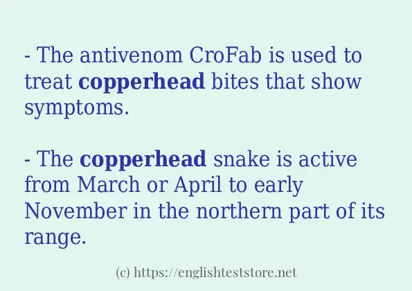 Use the word copperhead