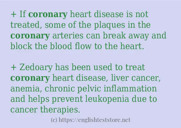 Use the word coronary
