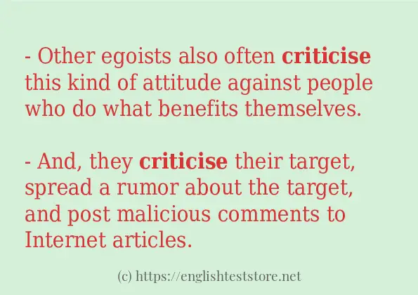 Use the word criticise