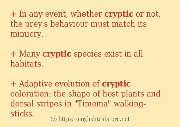 Use the word cryptic