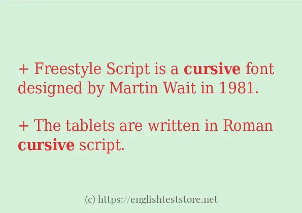 Use the word cursive