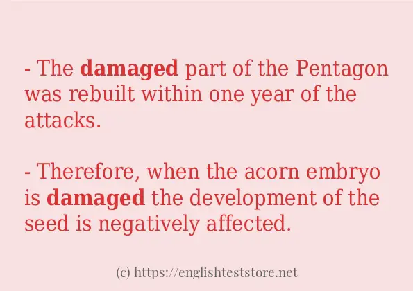 Use the word damaged