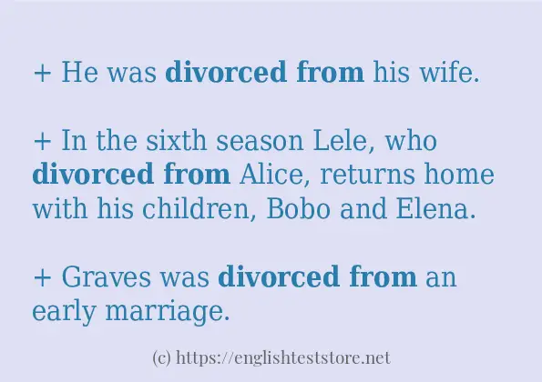 Use the word divorced from