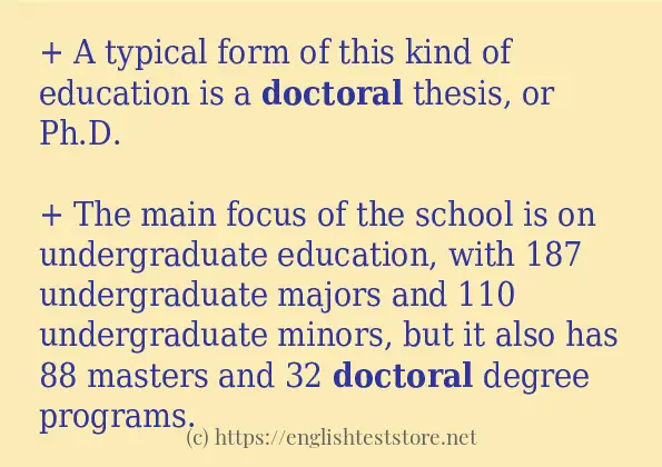 Use the word doctoral Use the word doctoral