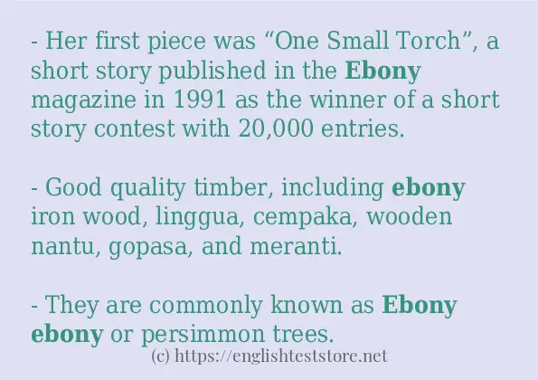 Use the word ebony