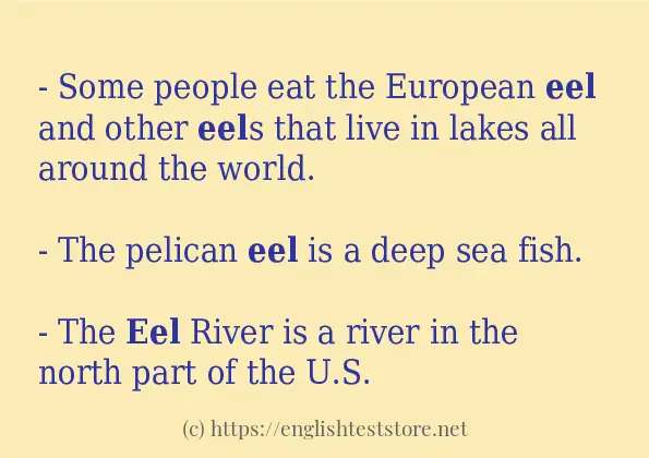 Use the word eel