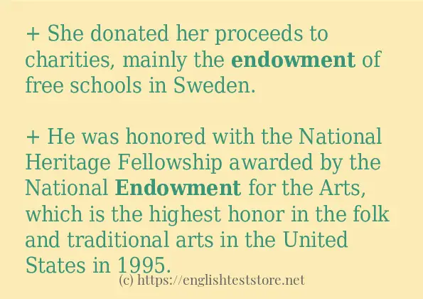 Use the word endowment