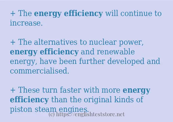 Use the word energy efficiency