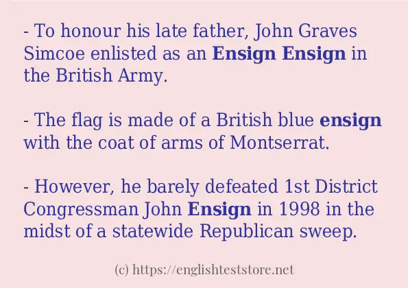 Use the word ensign