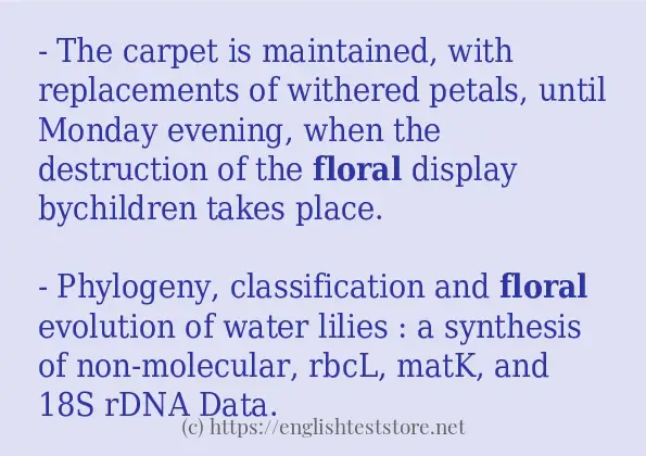 Use the word floral