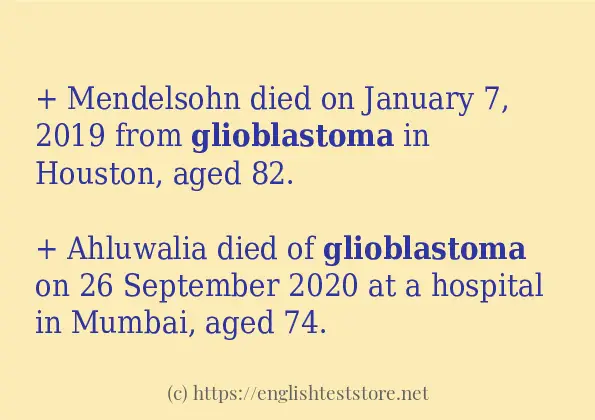 Use the word glioblastoma