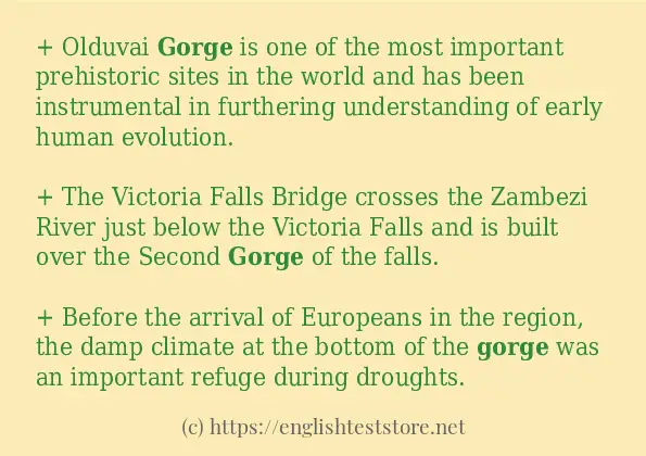 Use the word gorge