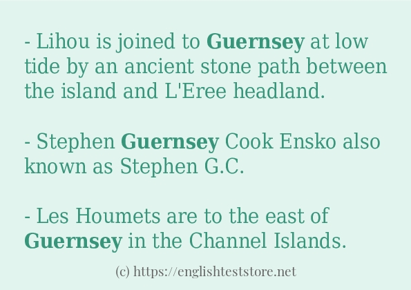 Use the word guernsey