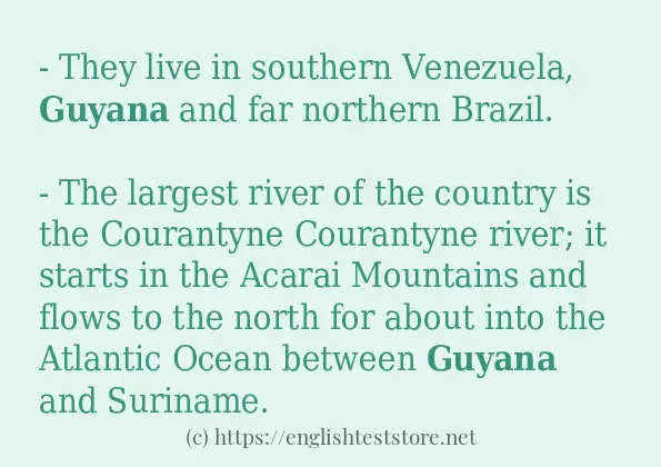 Use the word guyana