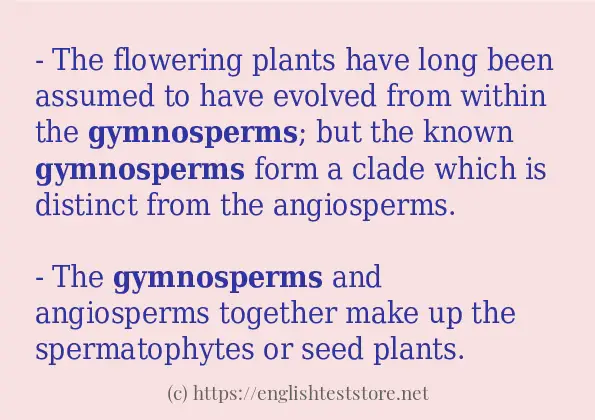 Use the word gymnosperms