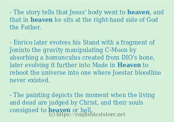 Use the word heaven