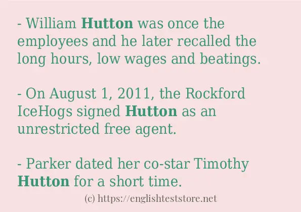 Use the word hutton