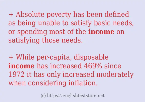 Use the word income