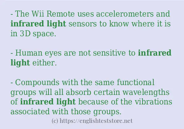 Use the word infrared light