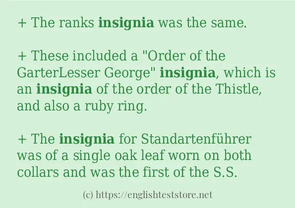 Use the word insignia