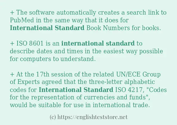 Use the word international standard