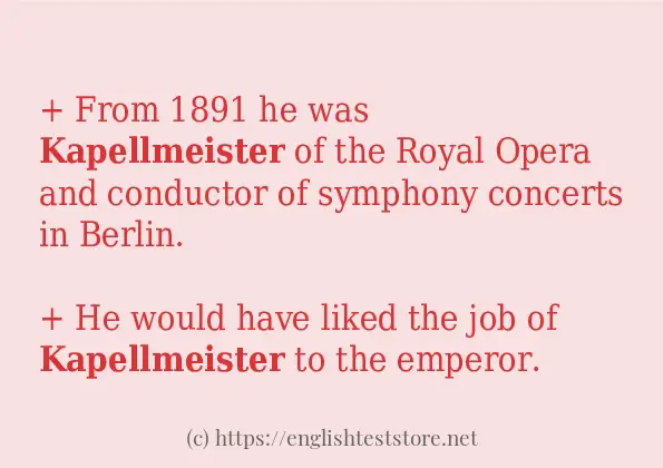 Use the word kapellmeister