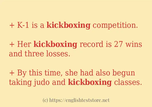 Use the word kickboxing