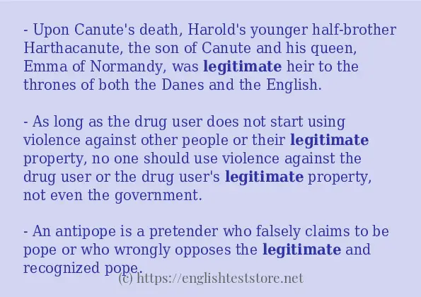 Use the word legitimate