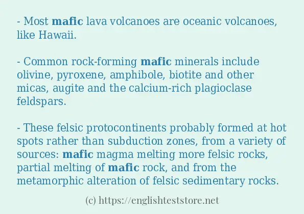 Use the word mafic