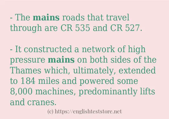 Use the word mains Use the word mains