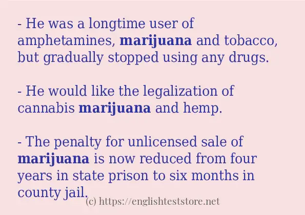 Use the word marijuana