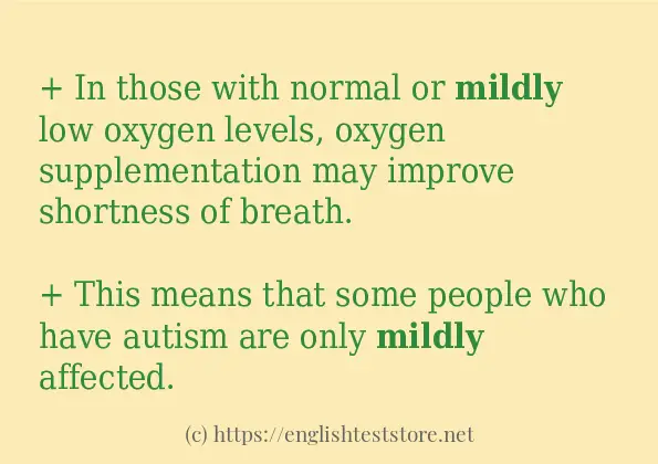 Use the word mildly