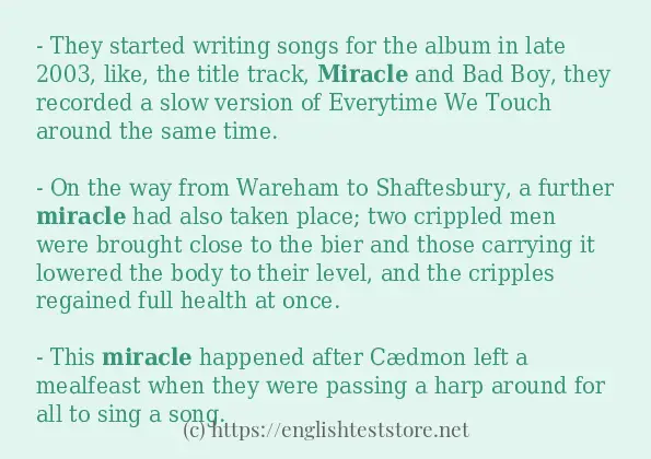 Use the word miracle