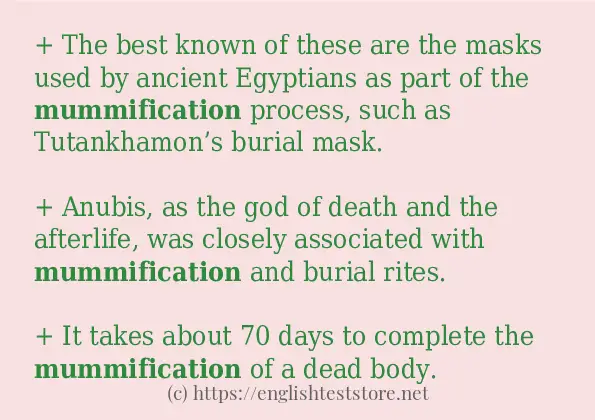 Use the word mummification