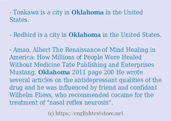 Use the word oklahoma