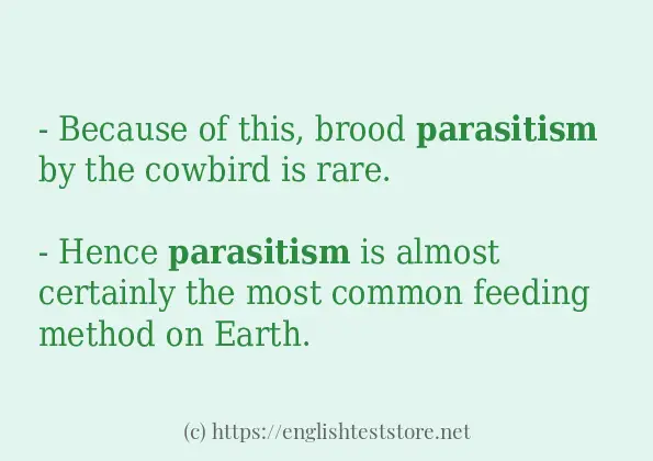 Use the word parasitism