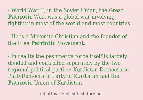 Use the word patriotic
