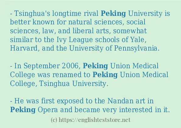 Use the word peking