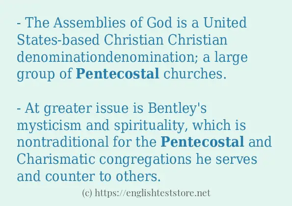 Use the word pentecostal