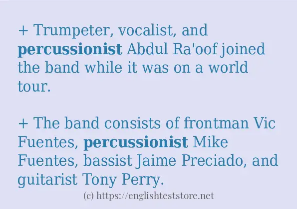Use the word percussionist