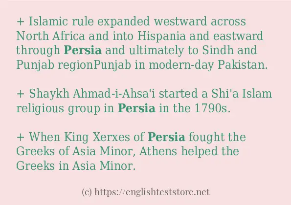 Use the word persia