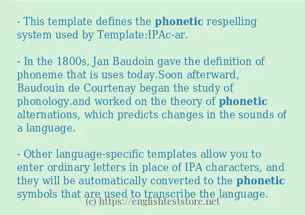 Use the word phonetic