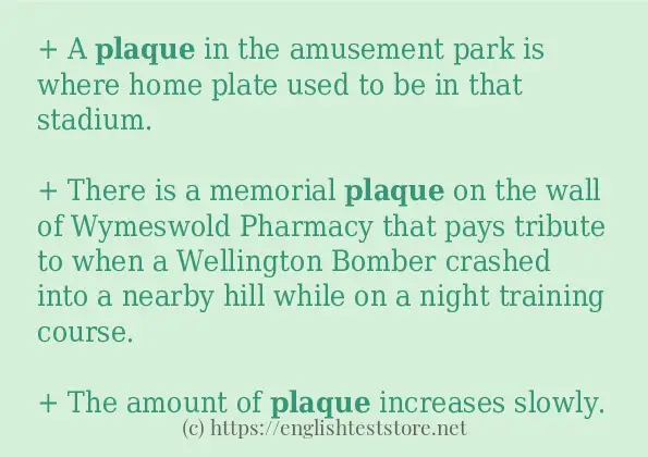 Use the word plaque