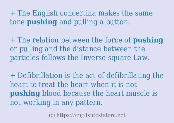 Use the word pushing