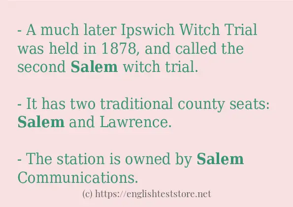 Use the word salem