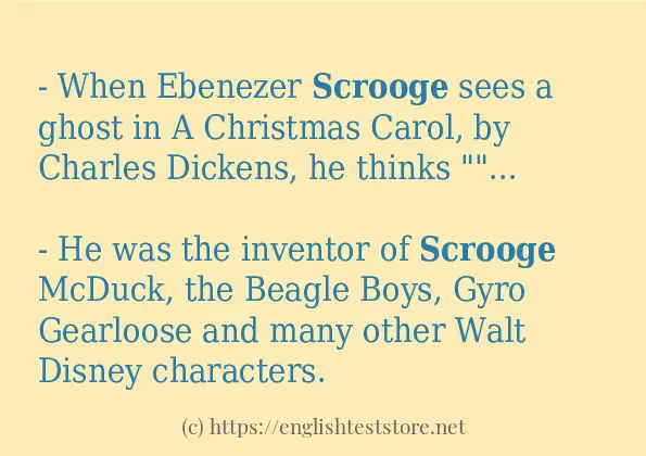 Use the word scrooge